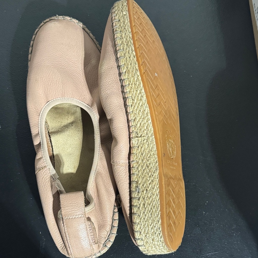 Cole Haan Women's Pink Espadrille Leather Slip-On Shoes - Picture 3 of 3